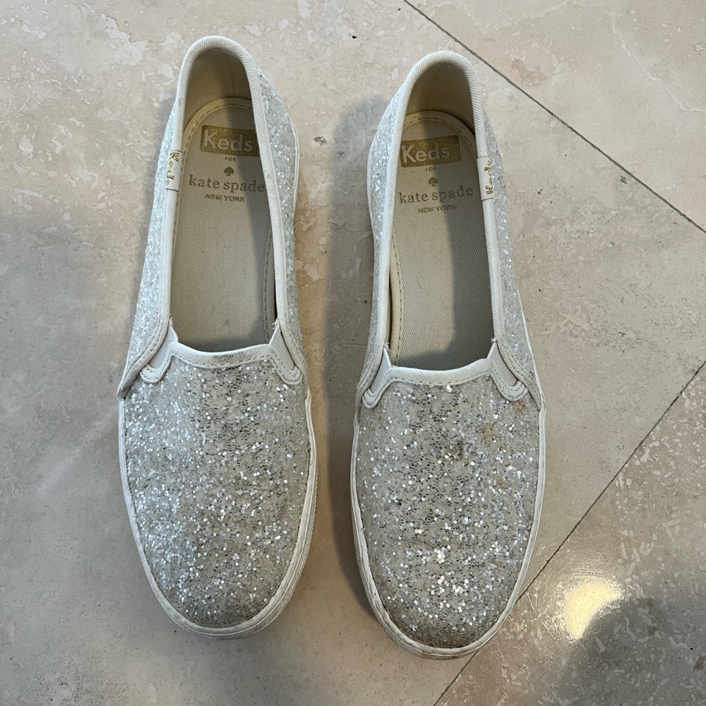 Kate spade x keds glitter slip ons